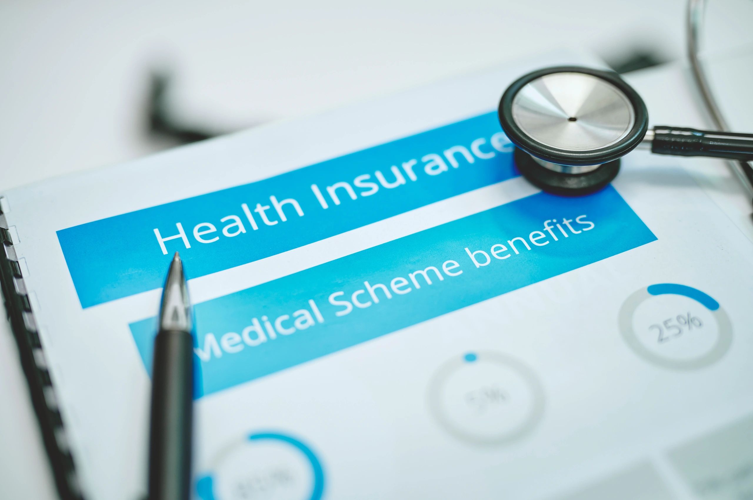 Health insurance document on a table in a hospital